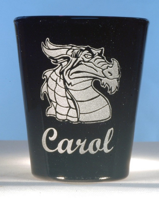 Different designs available!! 3 Dragon etched shot glasses Can be personalized 