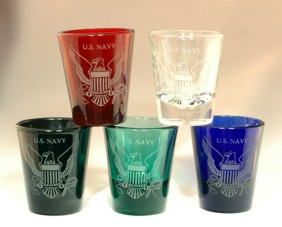 Navy Shot Glass Personalized