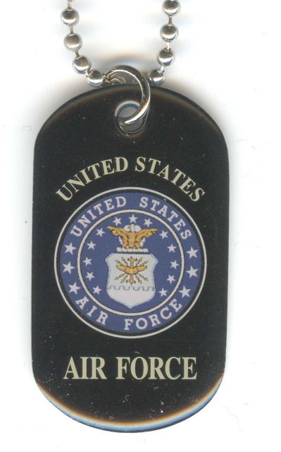 Air Force Dog Tag Personalized on back