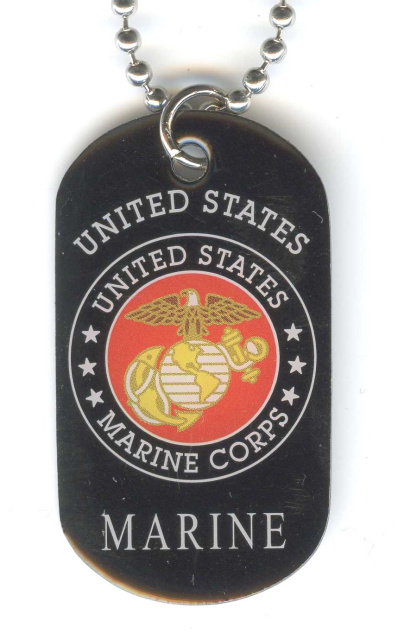 Marine Dog Tag Personalized on back