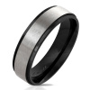 Ring Personalized Black IP Edge w/Brushed Center Surgical Stainless Steel